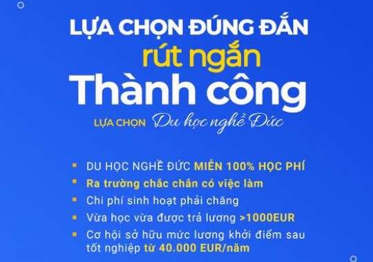 Lựa chọn DU HỌC NGHỀ ĐỨC - Lựa chọn đúng đắn, Rút ngắn thành công